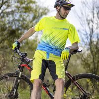 Dres DOWNHILL FORCE MTB ANGLE kratki rukav, fluo-plava S