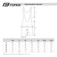 Letnje biciklističke FORCE STRIPE sa uloškom, crna-plava XXL