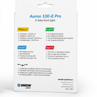 PREDNJE SVETLO UNION® ZA E-BIKE Auron 130-E Pro, na kartici