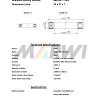 LEŽAJ SREDNJEG POGONA CB-160 MR24377 2RS 24x37x7 (Hope BB, Trek BB90)