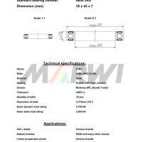 LEŽAJ SUSPENZIJE,NABLE,SREDNJEG POGONA I VILJUŠKE CB-212 6806 2RS 30x42x7(BB30,PINARELLO)
