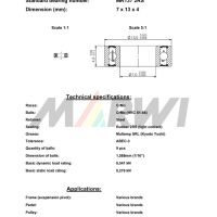 LEŽAJ SUSPENZIJE,PEDALE I ROLNICE CB-030 MR137 7x13x4