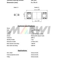 LEŽAJ SUSPENZIJE,NABLE I ROLNICE CB-041 698 8x19x6