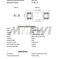 LEŽAJ SUSPENZIJE I NABLE CB-051 699 9x20x6(Planet-X)