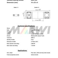 LEŽAJ SUSPENZIJE I NABLE CB-064 6900 10x22x6(FSA, Stan’s, HED)