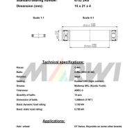 LEŽAJ NABLE CB-080 6702 15x21x4(DT Swiss, Reynolds)