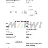 LEŽAJ SUSPENZIJE I NABLE CB-105 MR17287 17x28x7(Hope Pro ll Evo Freehub and Pro III Front,Salsa)