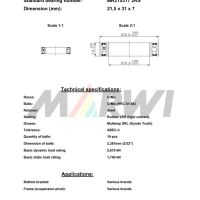 LEŽAJ SREDNJEG POGONA I SUSPENZIJE CB-138 MR215317 21,5x31x7