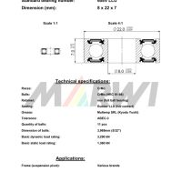 LEŽAJ SUSPENZIJE CB-426 608 8x22x7