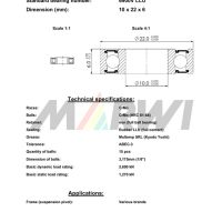 LEŽAJ SUSPENZIJE CB-435 6900 10x22x6