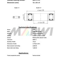 LEŽAJ SUSPENZIJE CB-444 6901 12x24x6