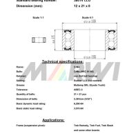 LEŽAJ SUSPENZIJE CB-625 3801V 12x21x8(Trek Remedy, Trek Fuel, Trek Slash)