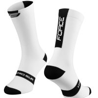 Čarape FORCE LONG PRO SLIM, belo-crne S-M