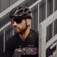 Kaciga FORCE BULL HUE, crno-siva S-M