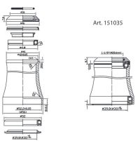 TAPER ŠOLJA ZA VILJUŠKU INTEGRISANA FORCE 1 1/8''-1 1/2'' 36°
