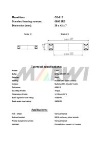 LEŽAJ SUSPENZIJE,NABLE,SREDNJEG POGONA I VILJUŠKE CB-212 6806 2RS 30x42x7(BB30,PINARELLO)
