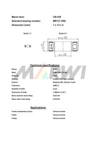 LEŽAJ SUSPENZIJE,PEDALE I ROLNICE CB-030 MR137 7x13x4