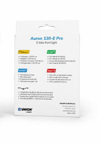 PREDNJE SVETLO UNION® ZA E-BIKE Auron 130-E Pro, na kartici