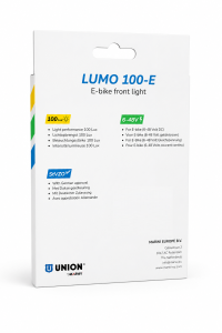 PREDNJE SVETLO UNION® ZA E-BIKE Lumo 100-E, na kartici