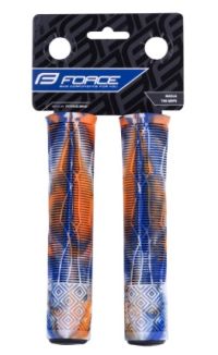 Gripovi FORCE BMX160 guma, belo-plava-narandž., u pakovanju