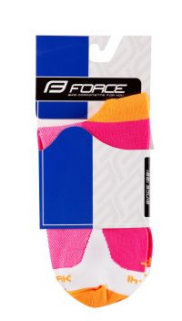 Čarape FORCE STREAK, roze-narandžaste L-XL/42-46									