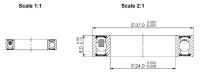 LEŽAJ SREDNJEG POGONA CB-162 MR24378 2RS 24x37x8 (GXP)