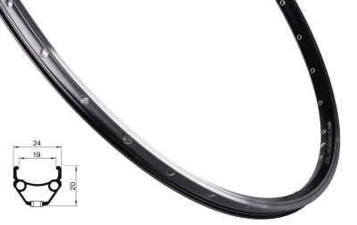 Felga FORCE CLASSIC 622x19, 36H, crna