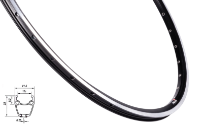Felga MACH1 ROAD RUNNER 622x15, 36H, crna
