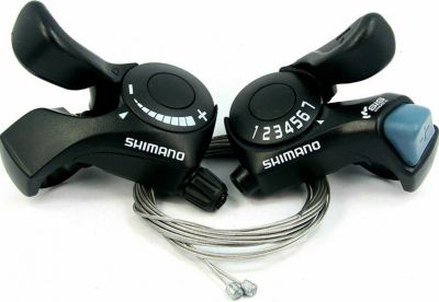 *RUČICE MENJAČA SHIMANO TOURNEY SL-TX30, 7X3 BRZINA (LEFT FRICTION), INNER CABLE 2050MM/1800MM, OUTER CASING 600MM/600MM/300MM CRNE, IND.PAC