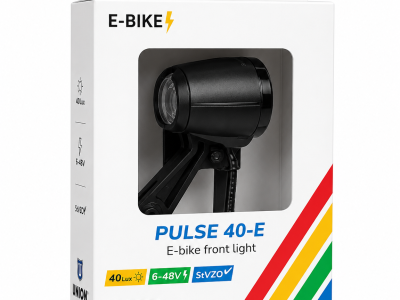 PREDNJE SVETLO UNION® ZA E-BIKE Pulse 40-E, na kartici