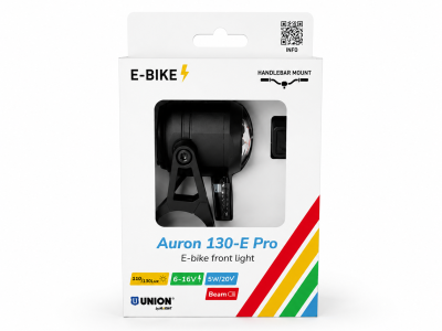 PREDNJE SVETLO UNION® ZA E-BIKE Auron 130-E Pro, na kartici