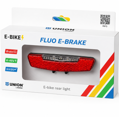 ZADNJE SVETLO UNION® ZA E-BIKE Fluo E-brake, na kartici