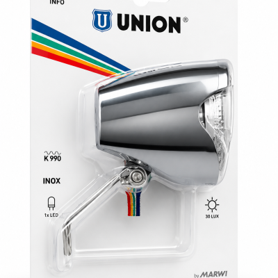 PREDNJE SVETLO UNION VENTI UN-4250E ZA E-BIKE,crno