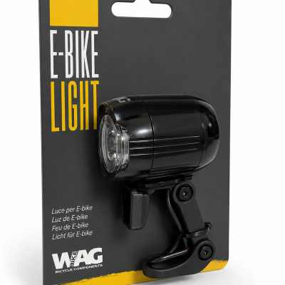 E-bike prednje svetlo WAG za viljušku LIGHT METAL ROUND - crno