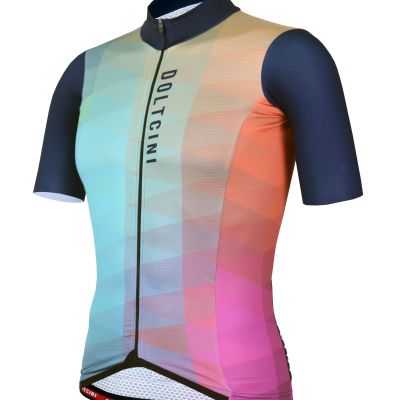 Dečiji biciklistički dres katkog rukava PRO Multicolore - POZZA KIDS,6godina