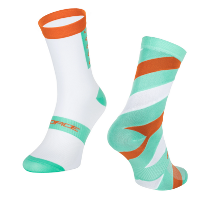 Čarape FORCE SLANTED, belo-zeleno L-XL/42-46