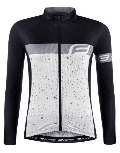 Prolećni dres FORCE SPRAY dugi rukav, bela-crna XXL