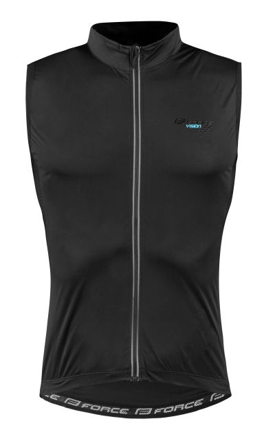 Prsluk FORCE VISION, windstopper, crni L